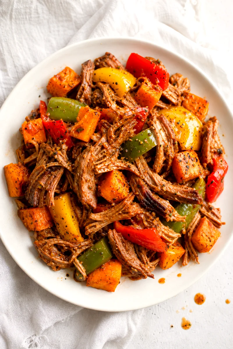 pulled-pork-sweet-potato-skillet-top-down