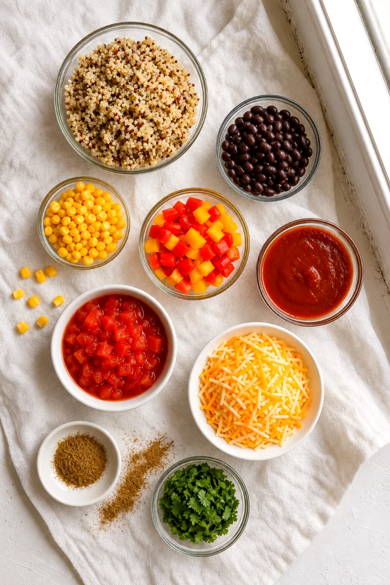 quinoa-black-bean-enchilada-skillet-ingredients