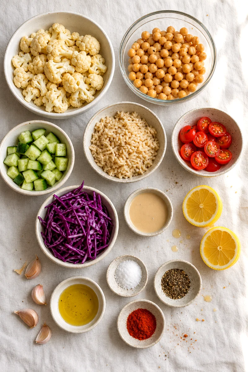 roasted-cauliflower-chickpea-shawarma-bowls-ingredients