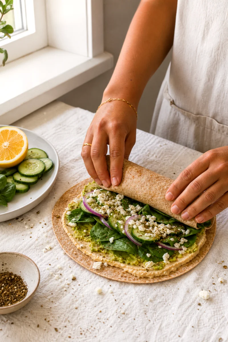 rolling-cucumber-spinach-avocado-wrap-zaatar