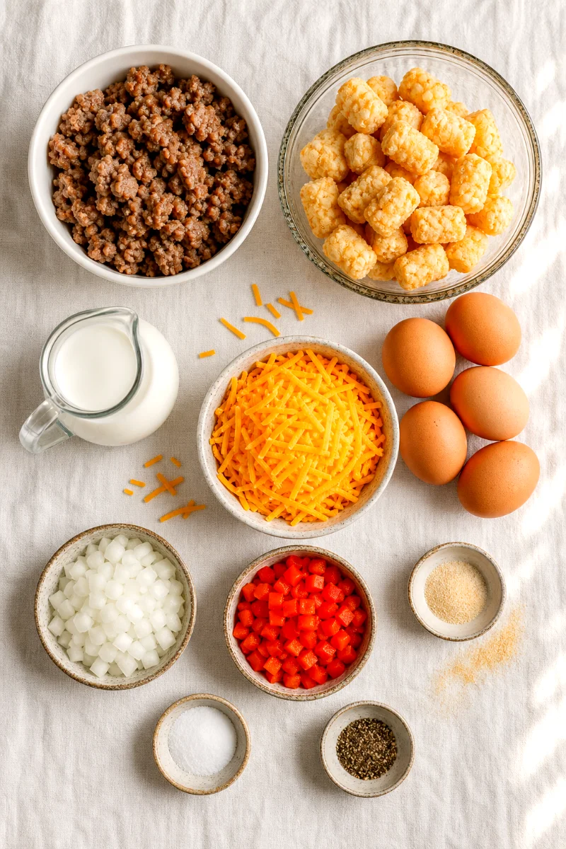 sausage-egg-tater-tot-casserole-ingredients