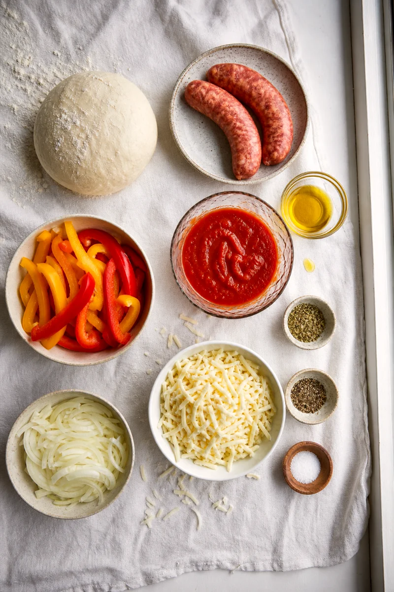 sausage-peppers-pan-pizza-ingredients