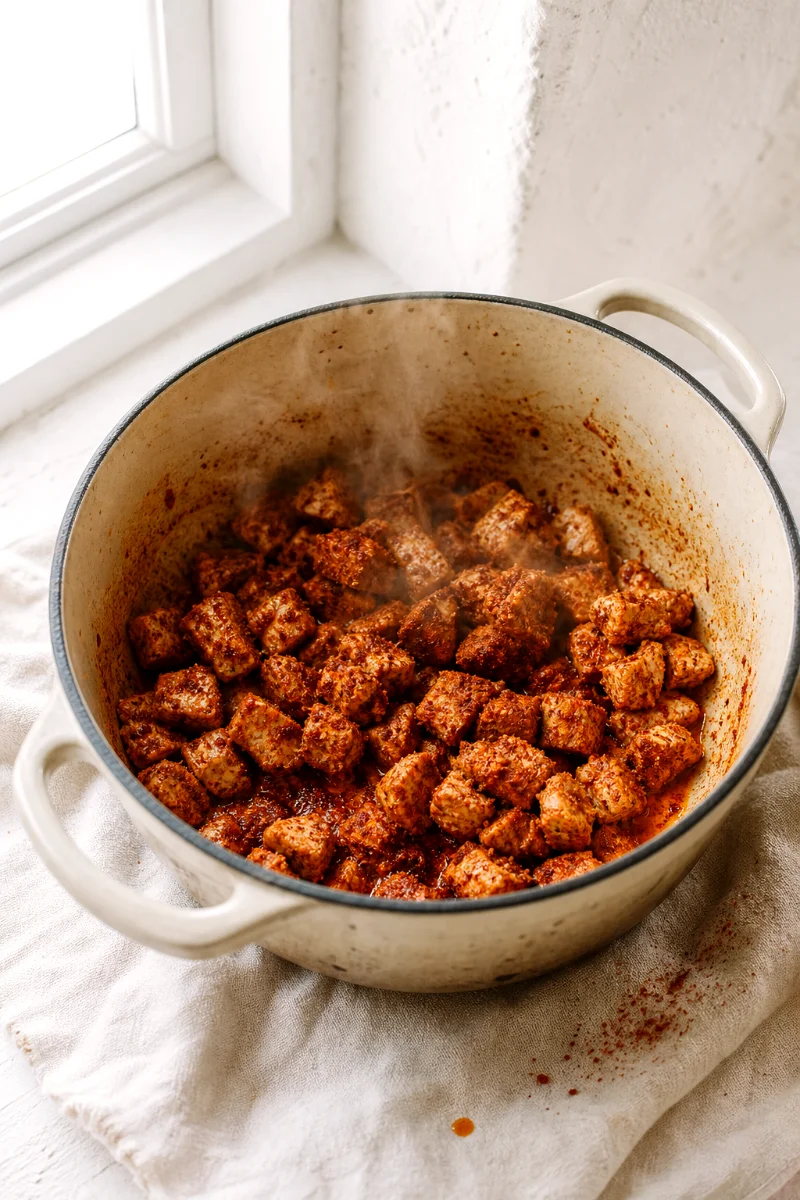 sauteed-pork-chili-spices-process