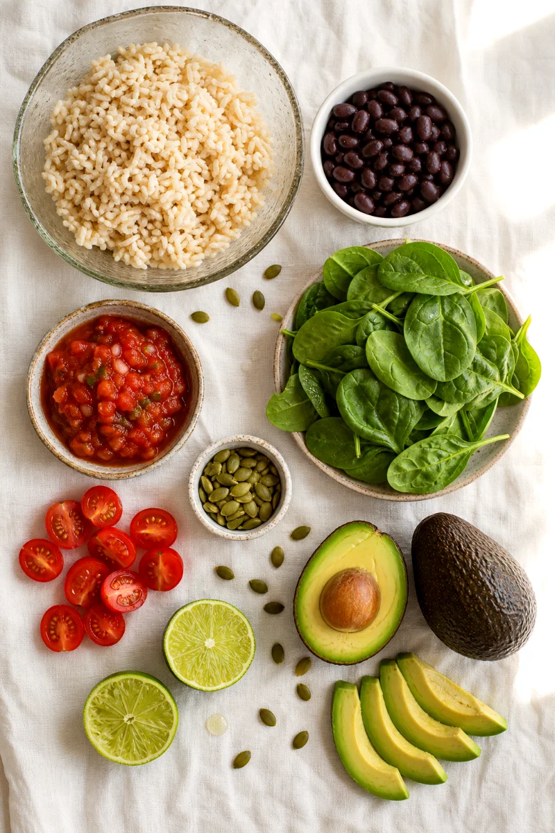 savory-black-bean-breakfast-bowl-ingredients