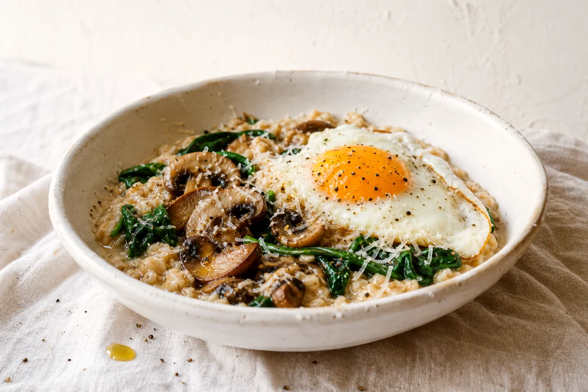 savory-mushroom-spinach-oatmeal-featured