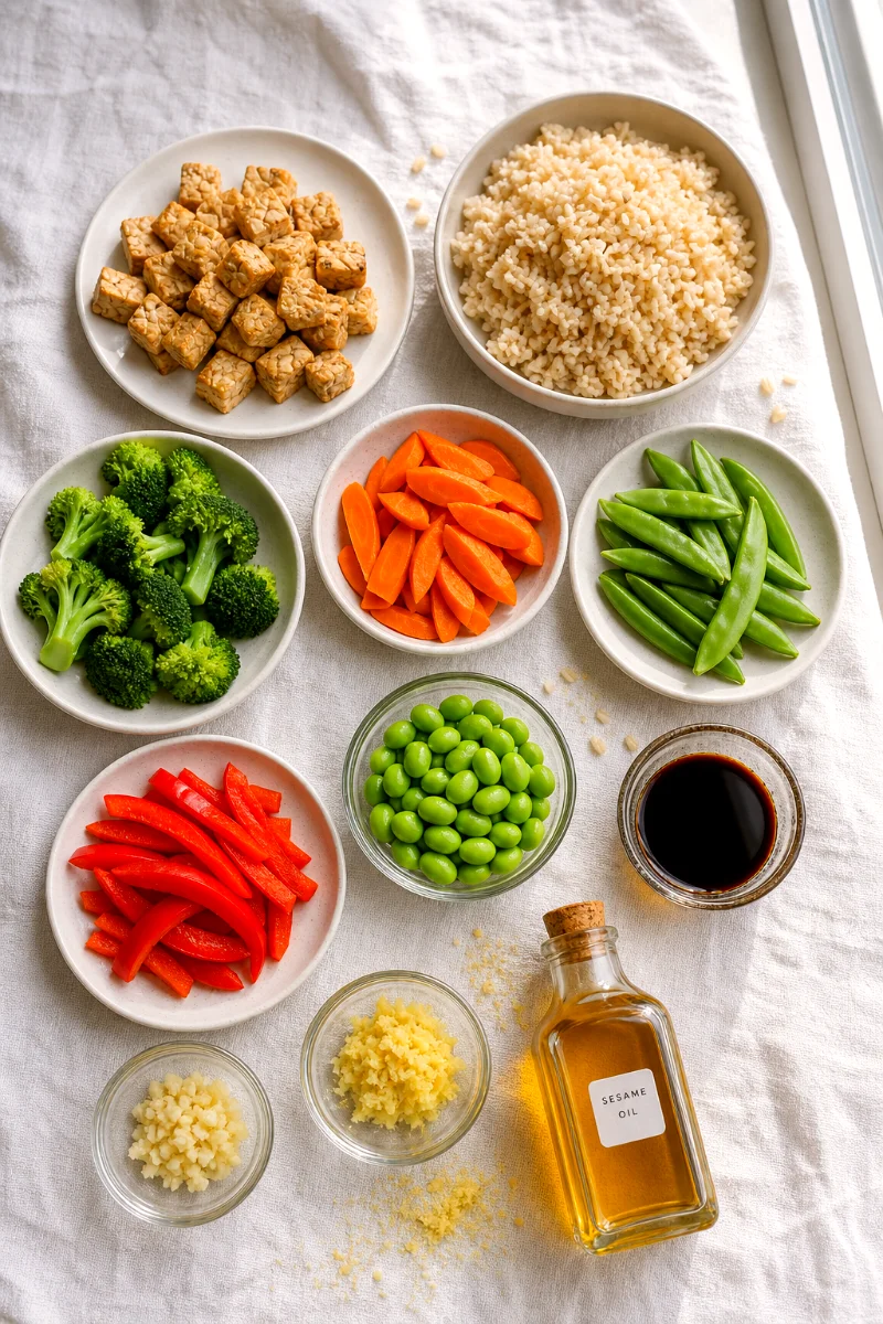 sesame-tempeh-brown-rice-stir-fry-ingredients