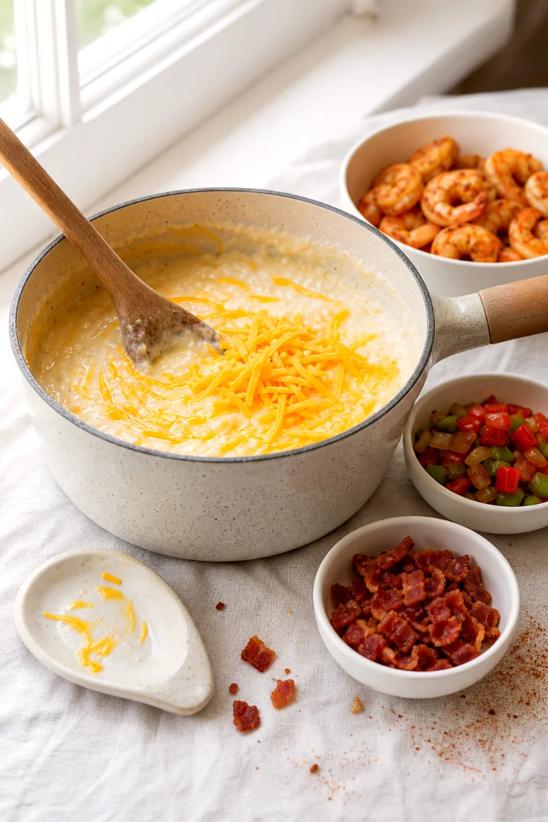 shrimp-and-grits-casserole-cooking-process