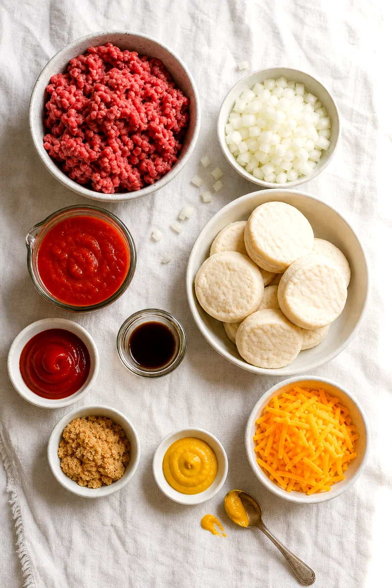 sloppy-joe-biscuit-casserole-ingredients