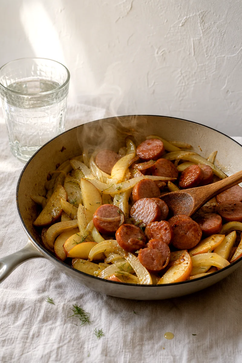 smoked-sausage-fennel-cooking-process