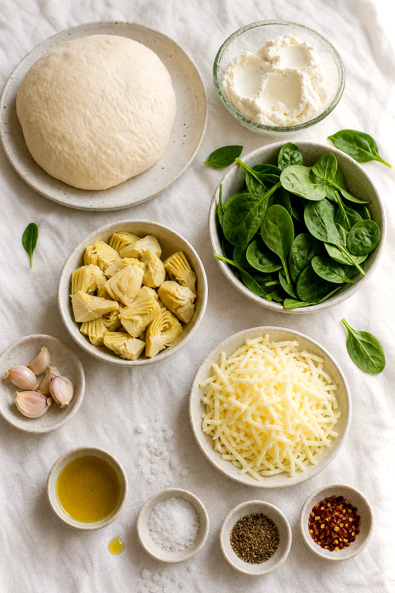 spinach-artichoke-pan-pizza-ingredients