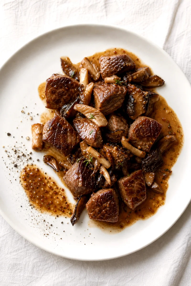 steak-bites-dijon-mushrooms-top-down