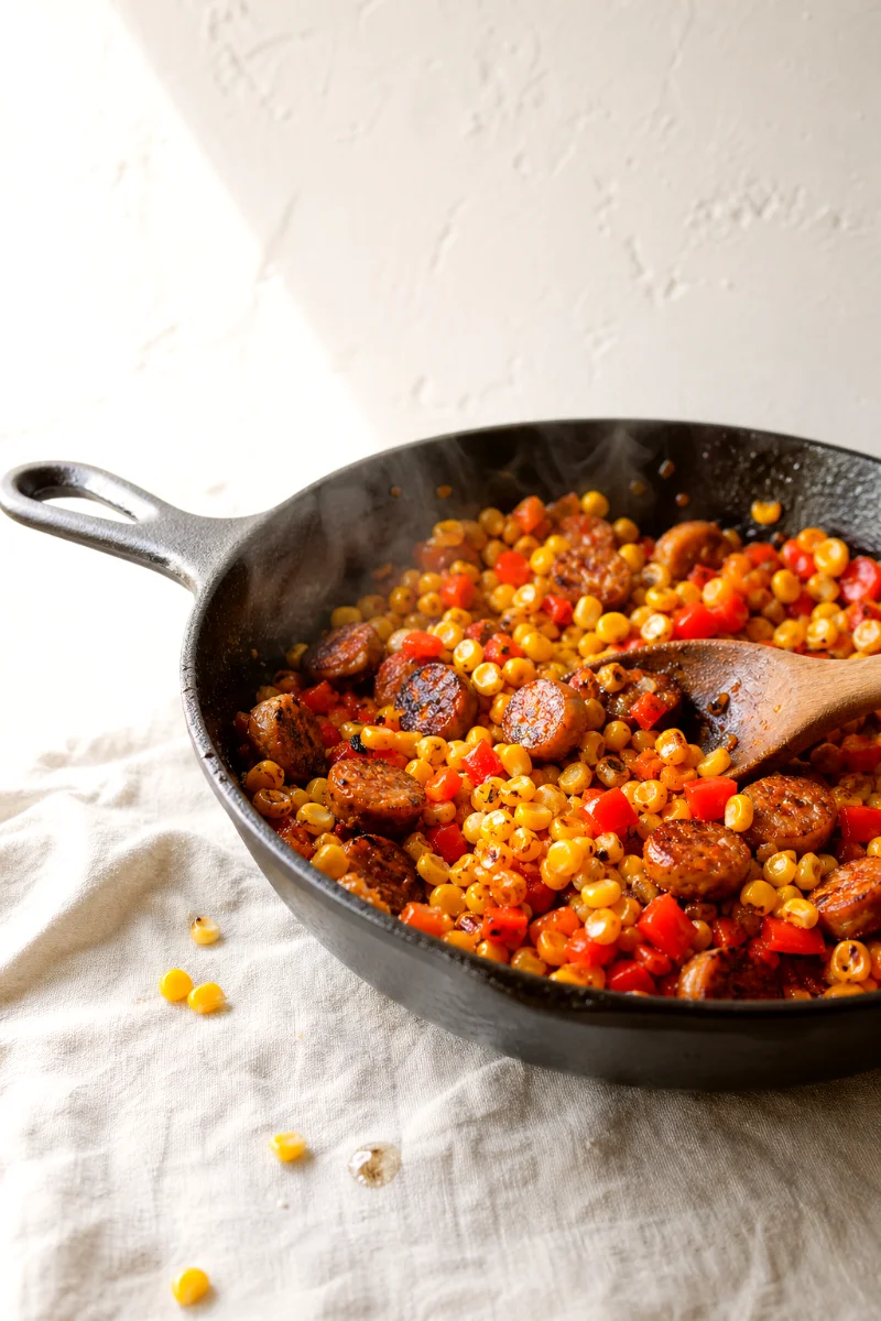 summer-corn-and-sausage-hash-cooking-process