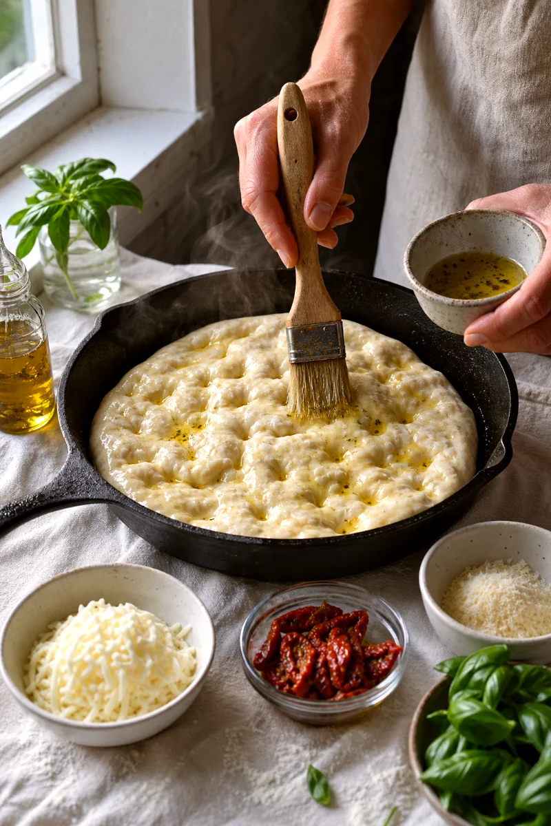 sun-dried-tomato-basil-pan-pizza-cooking-process