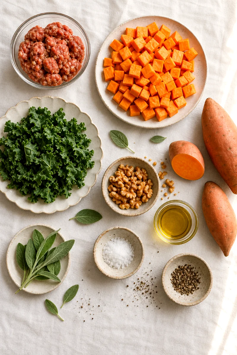 sweet-potatoes-sausage-kale-ingredients