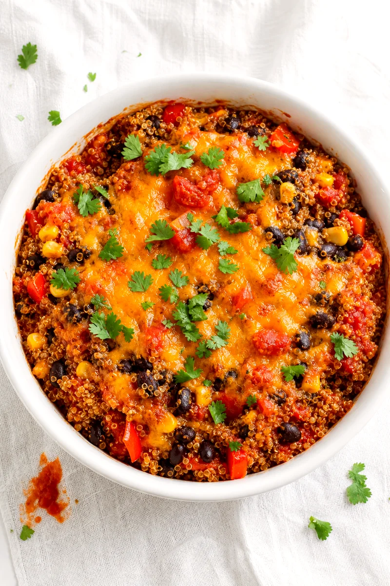 taco-quinoa-casserole-top-down-close-up