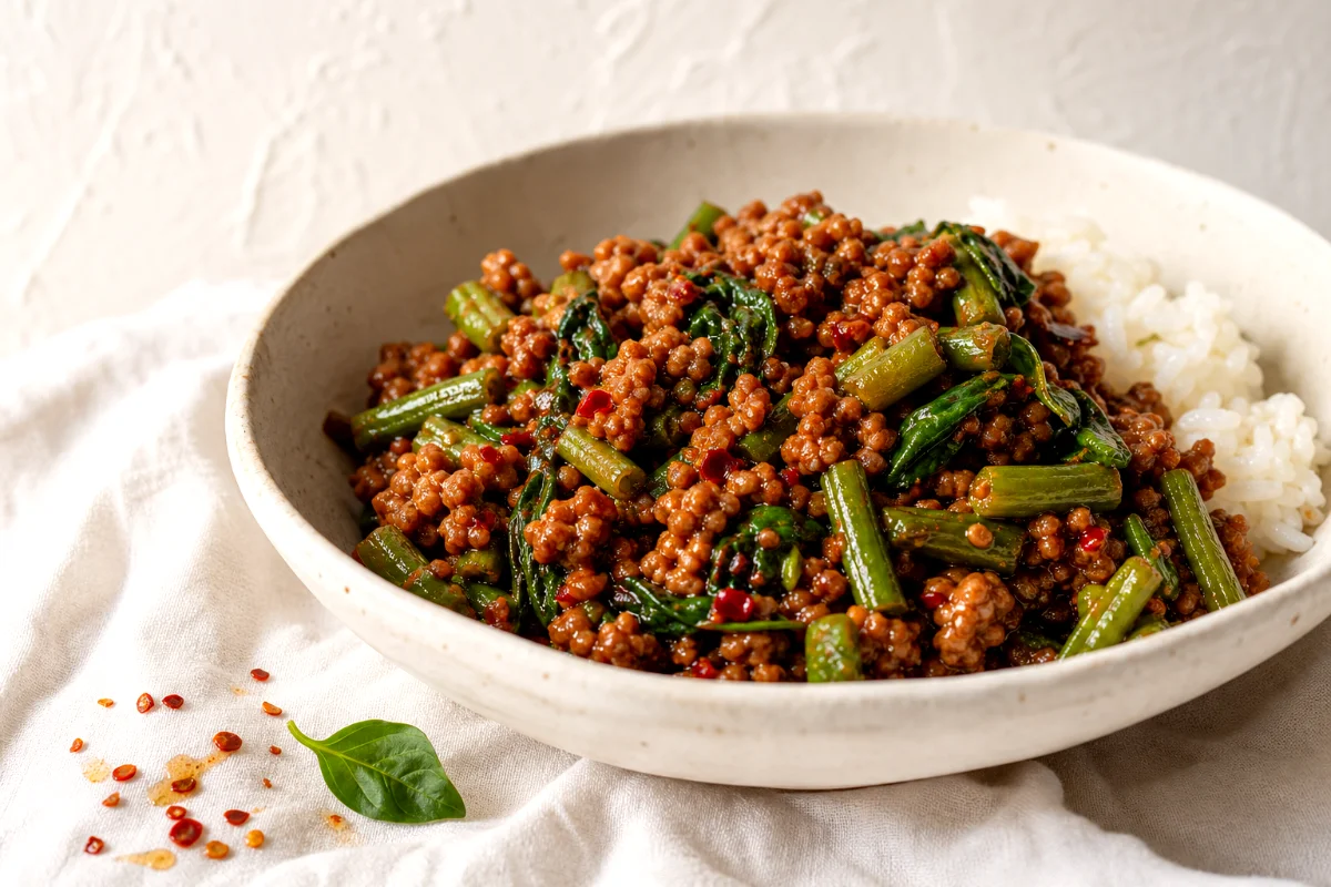 thai-basil-ground-pork-green-beans