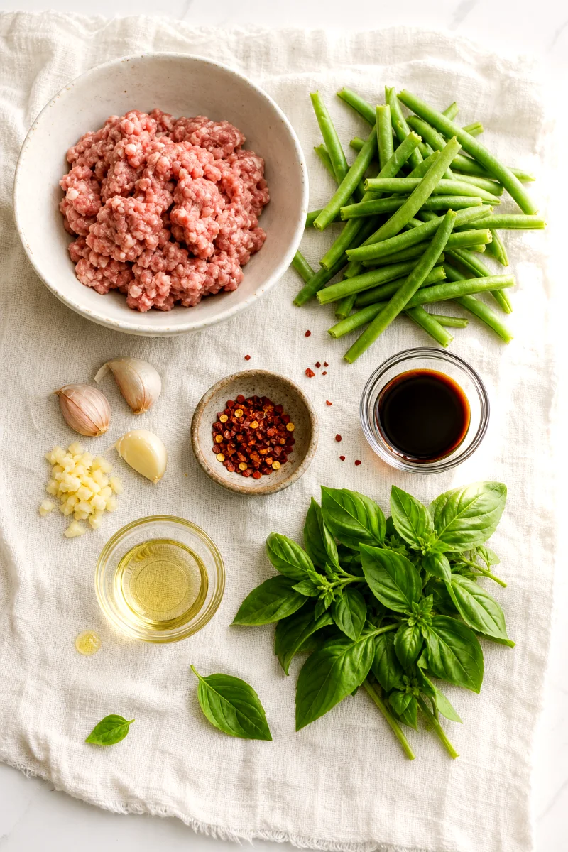 thai-basil-pork-ingredients-flat-lay