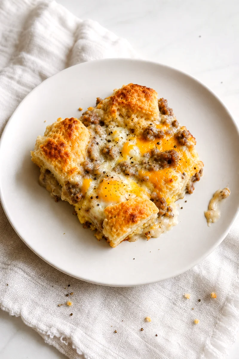 top-down-biscuits-and-gravy-breakfast-casserole