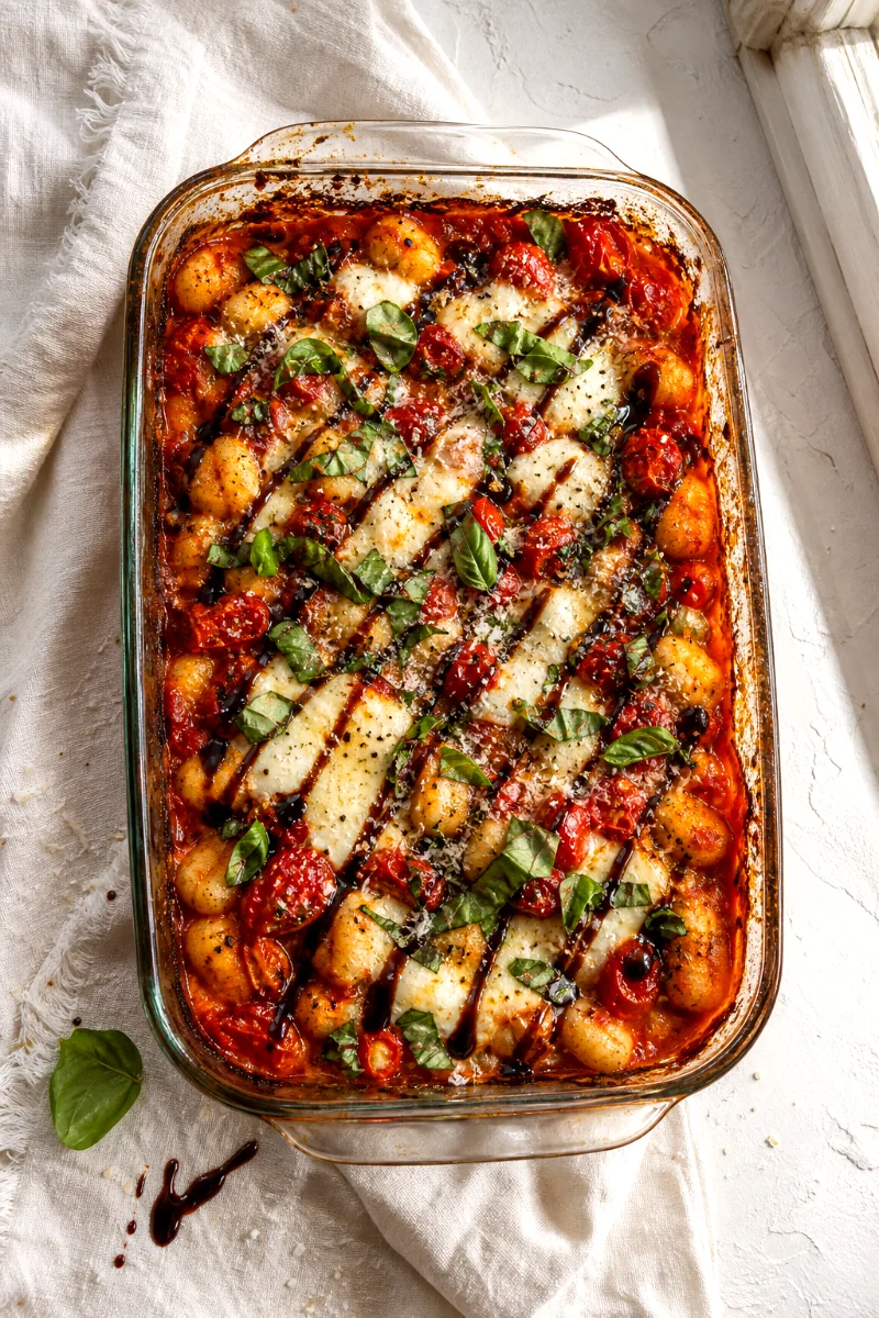 top-down-caprese-baked-gnocchi-casserole
