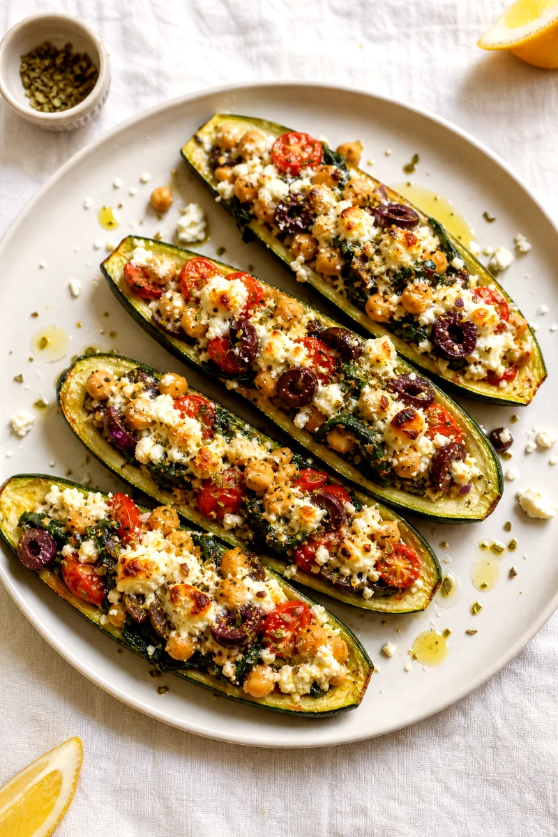 top-down-mediterranean-chickpea-stuffed-zucchini