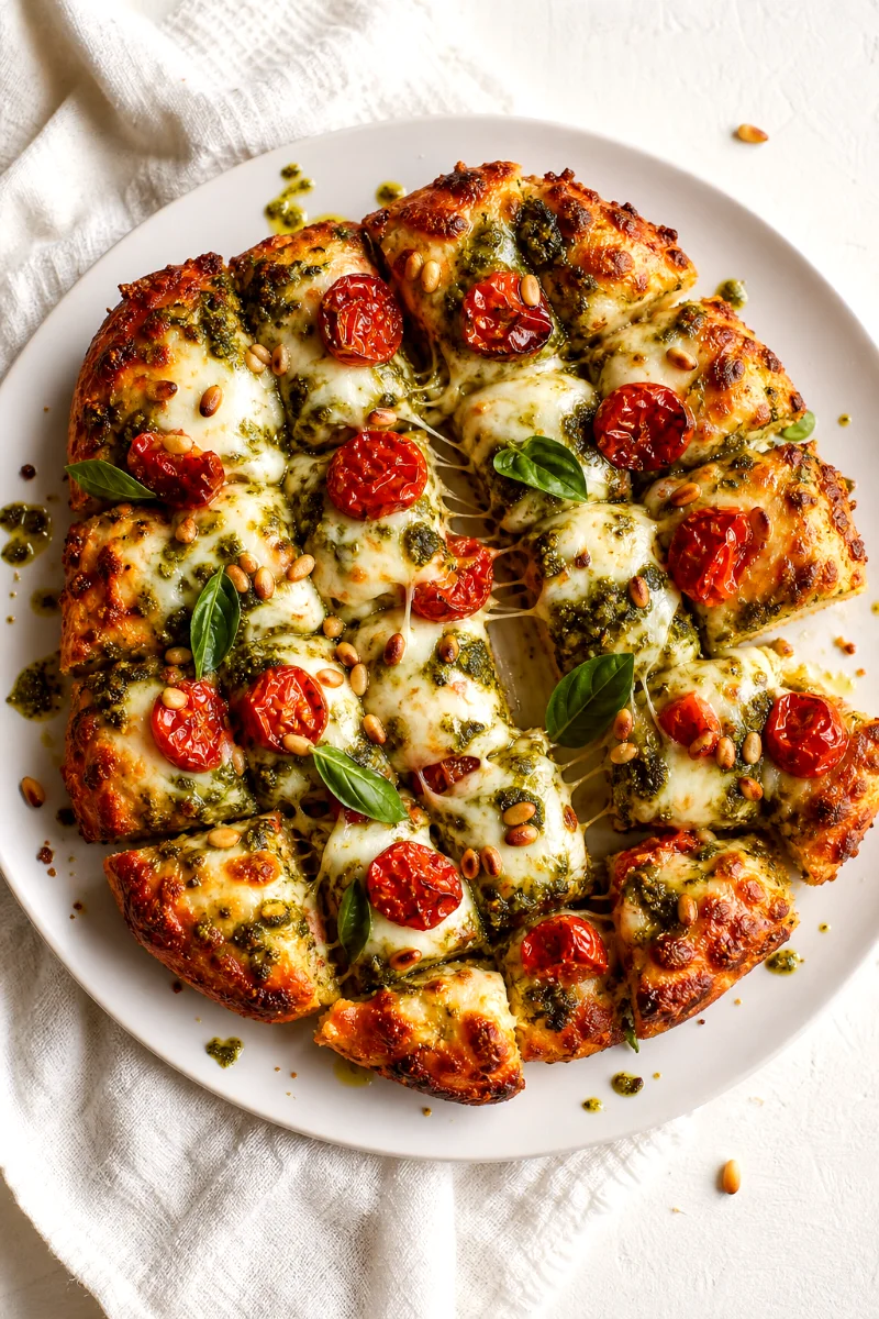 top-down-pesto-pull-apart-pan-pizza