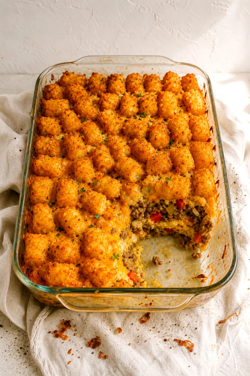 top-down-sausage-egg-tater-tot-casserole