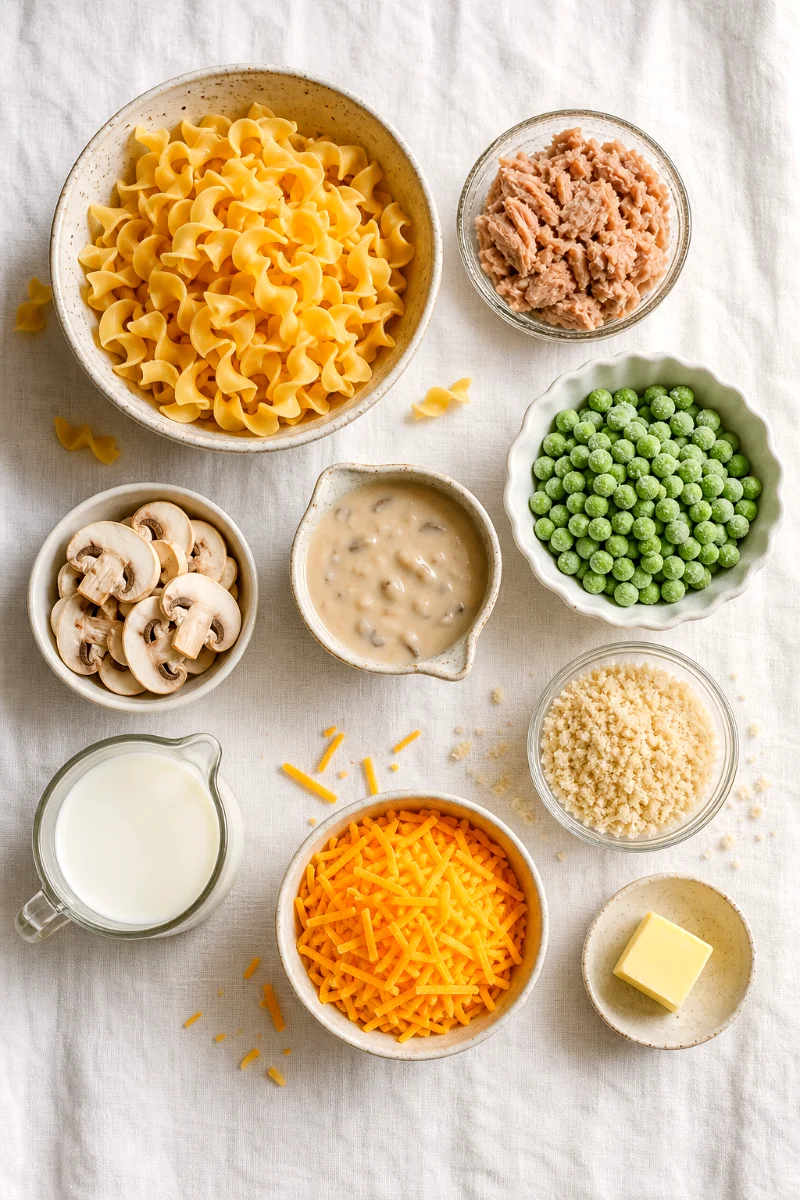 tuna-noodle-casserole-ingredients-flat-lay