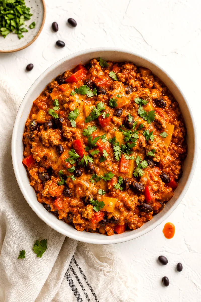 turkey-pumpkin-enchilada-skillet-food-shot