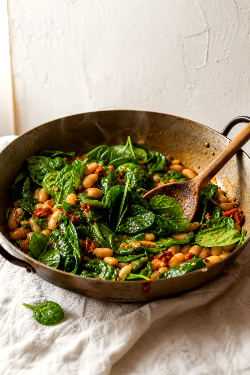 tuscan-white-bean-and-spinach-cooking-process