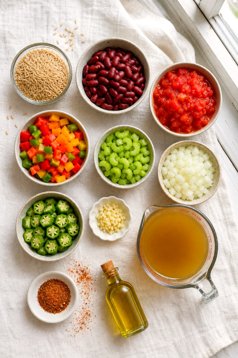 vegan-red-bean-jambalaya-ingredients