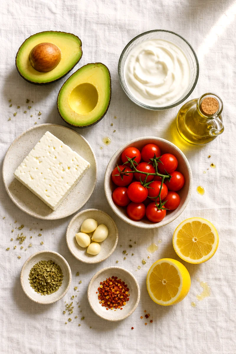 whipped-avocado-feta-dip-ingredients