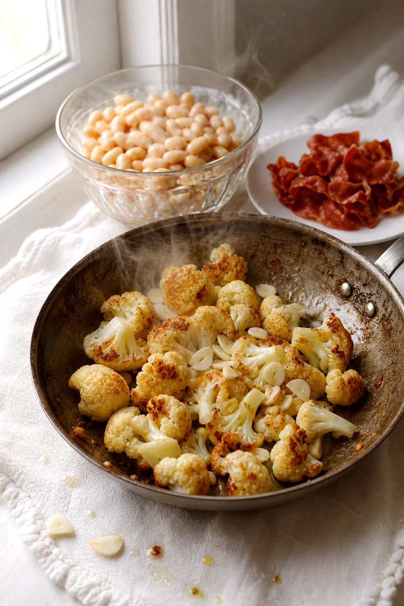 white-bean-prosciutto-skillet-cooking-process