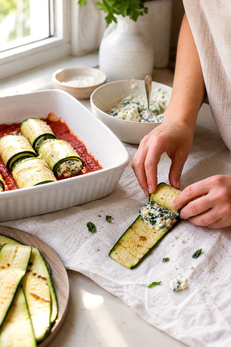 zucchini-lasagna-roll-ups-cooking-process