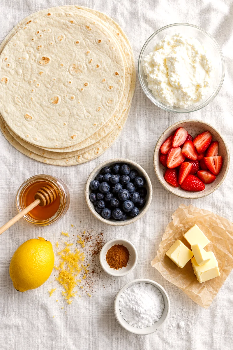 berry-ricotta-quesadilla-ingredients-flat-lay