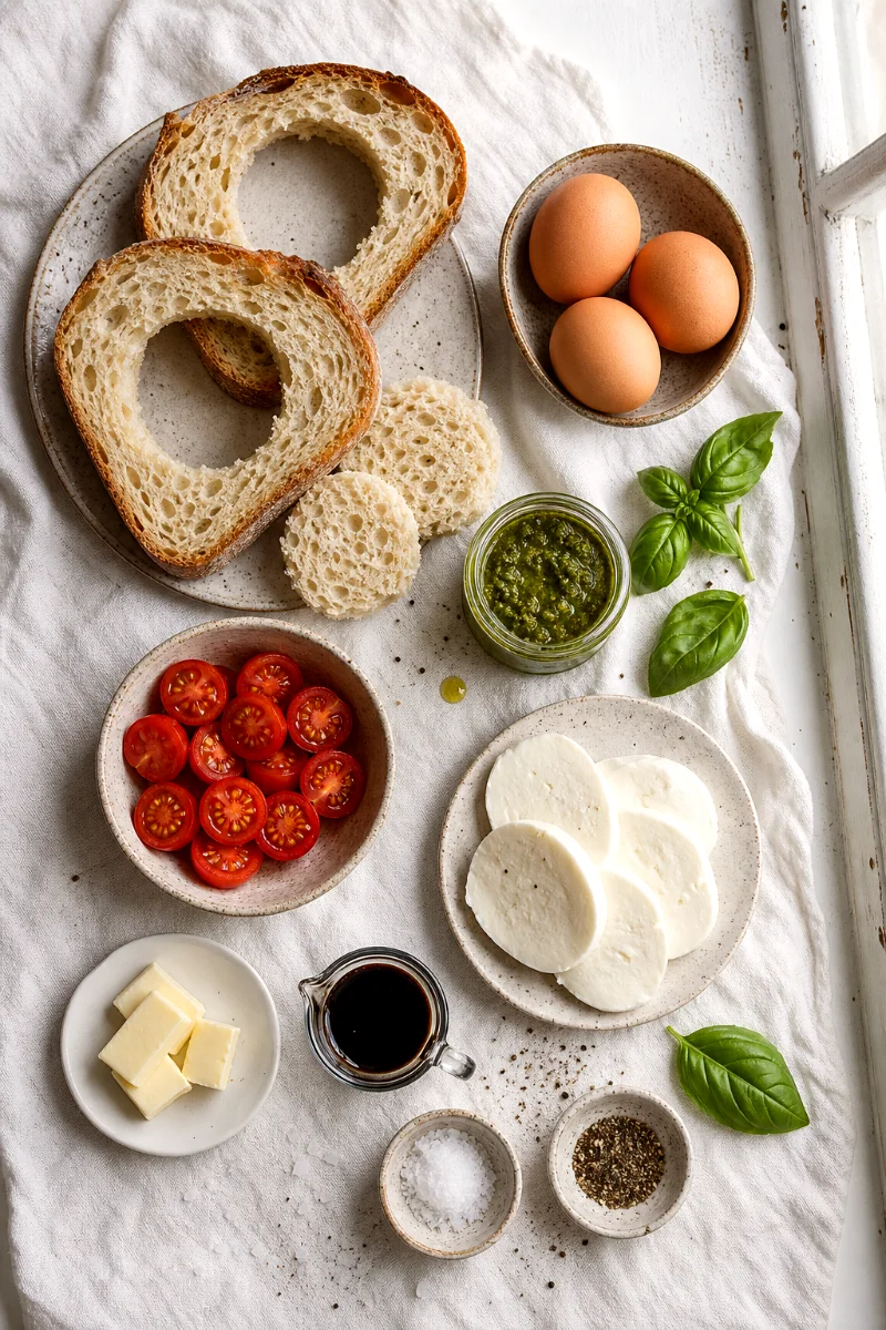 caprese-egg-in-a-hole-toast-ingredients