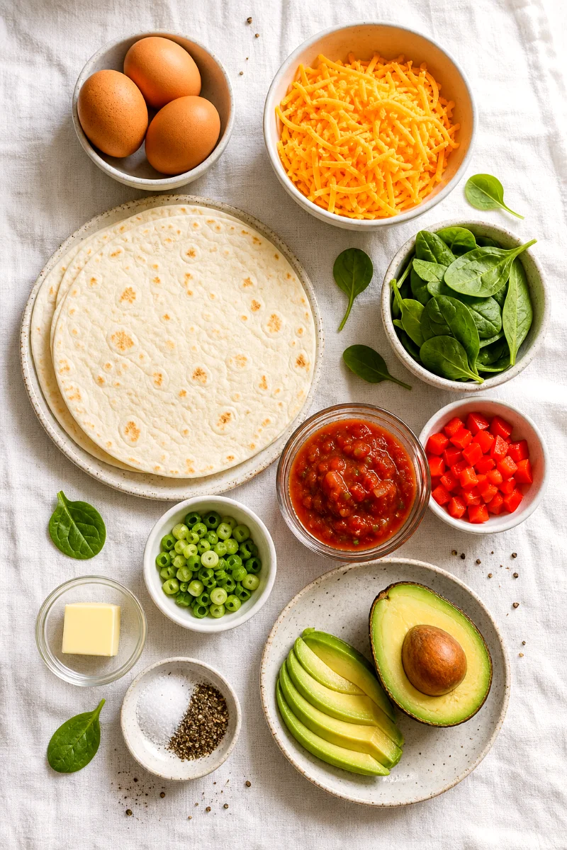 crispy-breakfast-quesadilla-ingredients