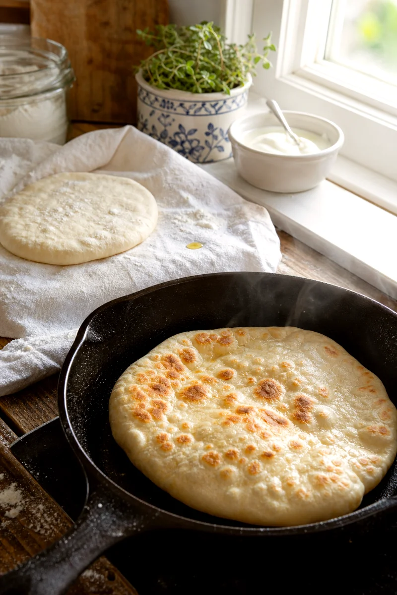 flatbread-cooking-in-skillet
