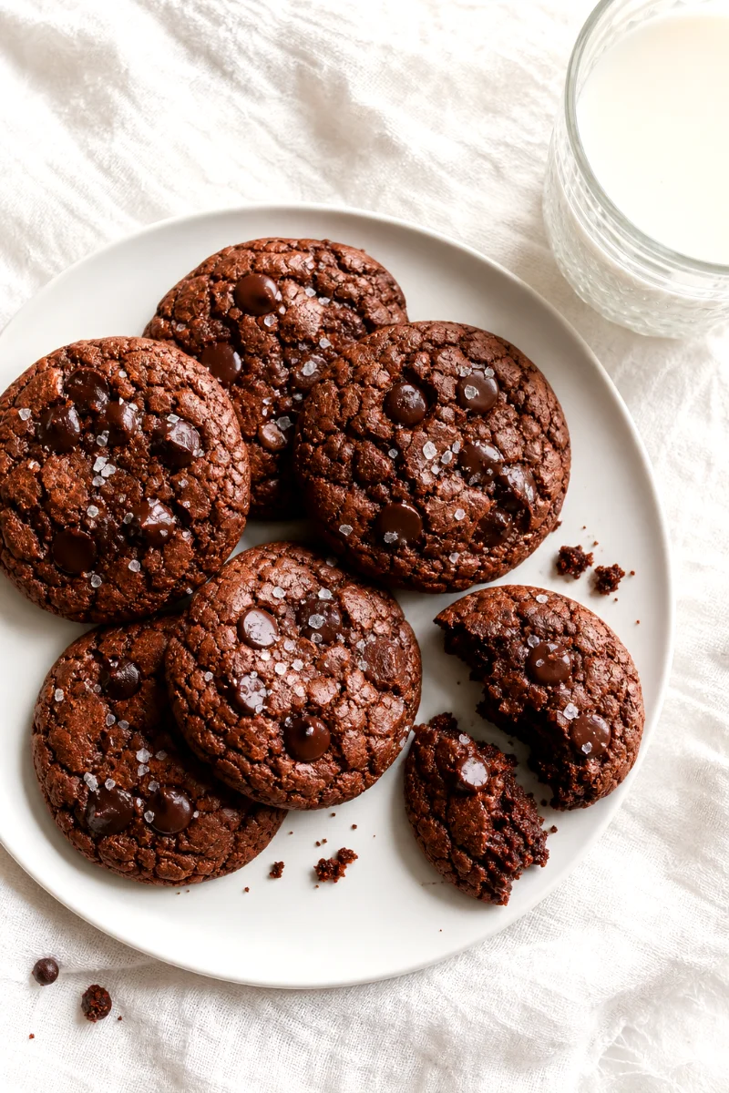 flourless-chocolate-chip-cookies-top-down