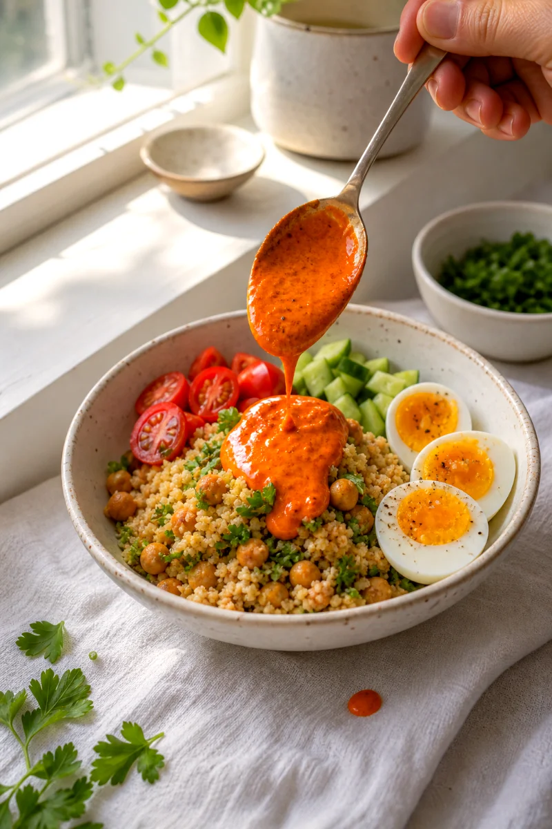 harissa-yogurt-drizzle-couscous-bowl-process