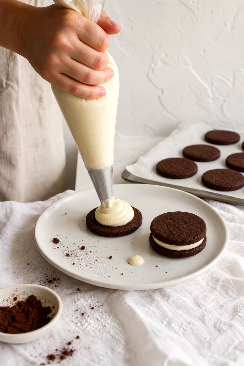 homemade-oreo-cookies-filling-process