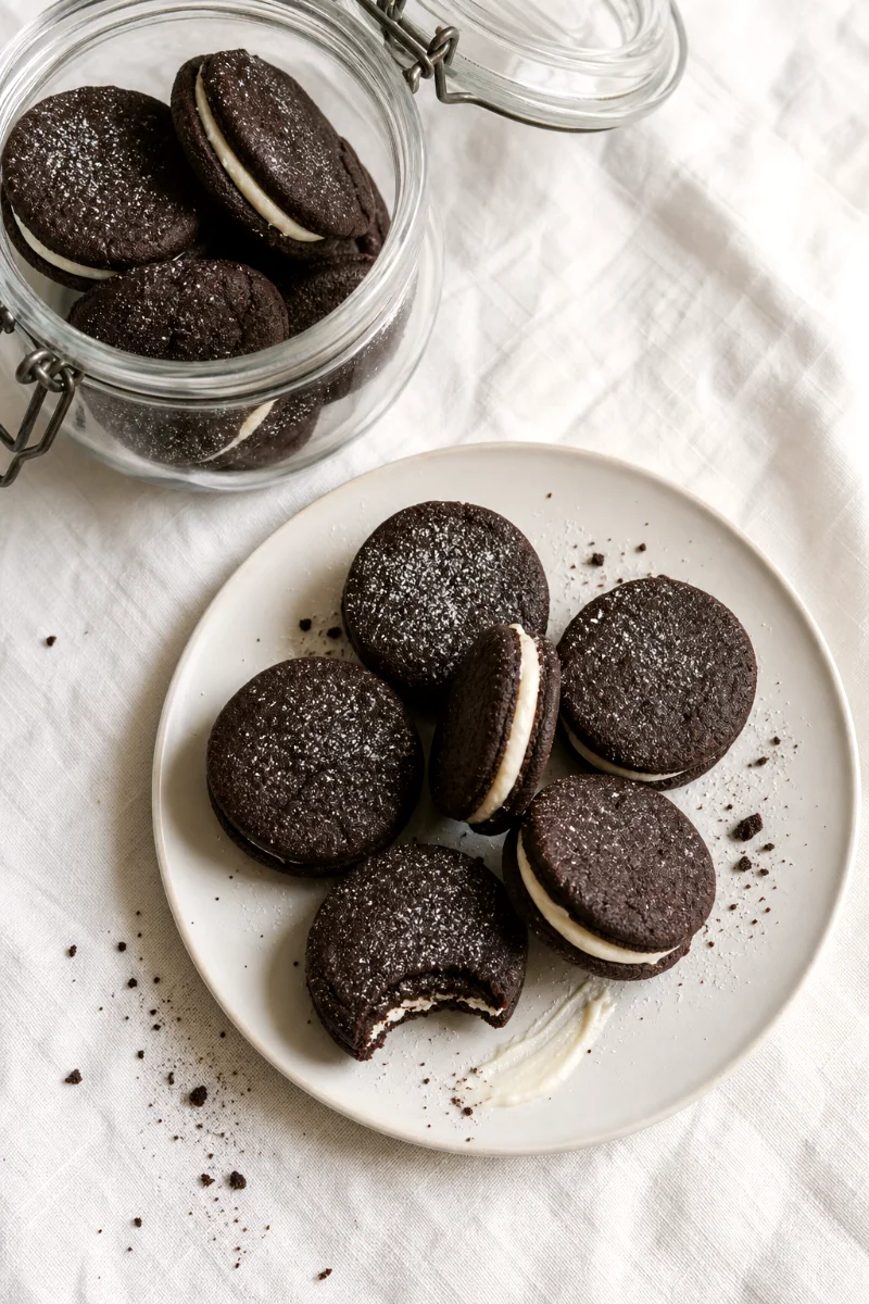 homemade-oreo-cookies-top-down