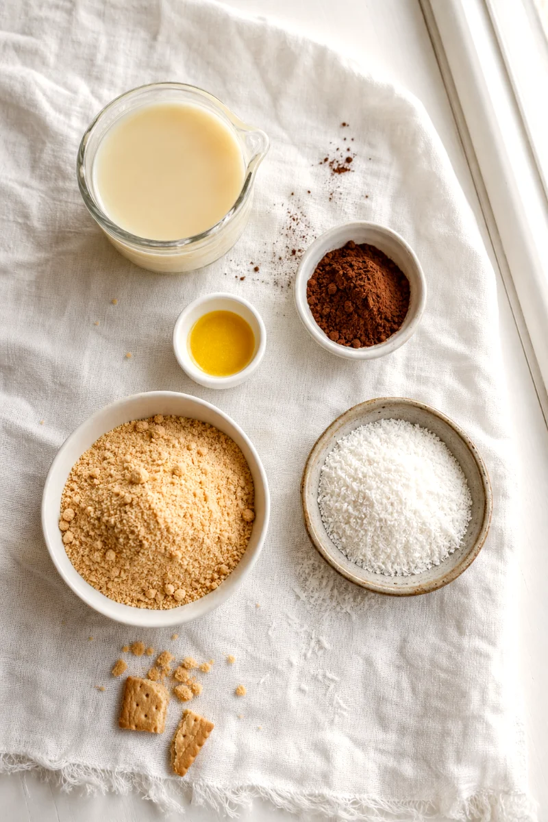 no-bake-chocolate-coconut-bites-ingredients