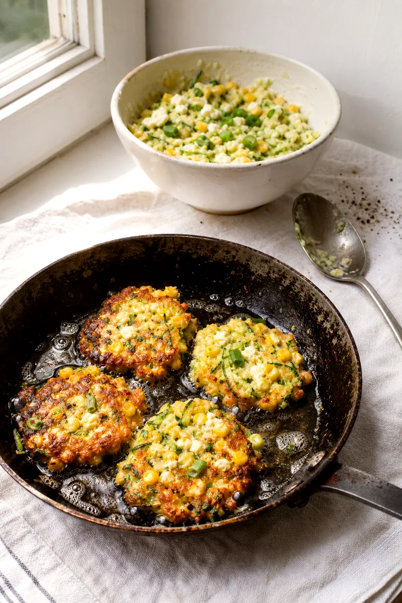 pan-frying-zucchini-corn-fritters