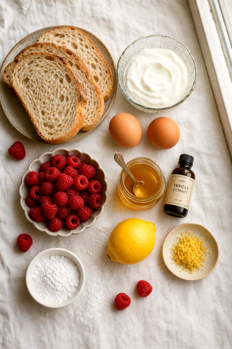 raspberry-custard-yogurt-toast-ingredients