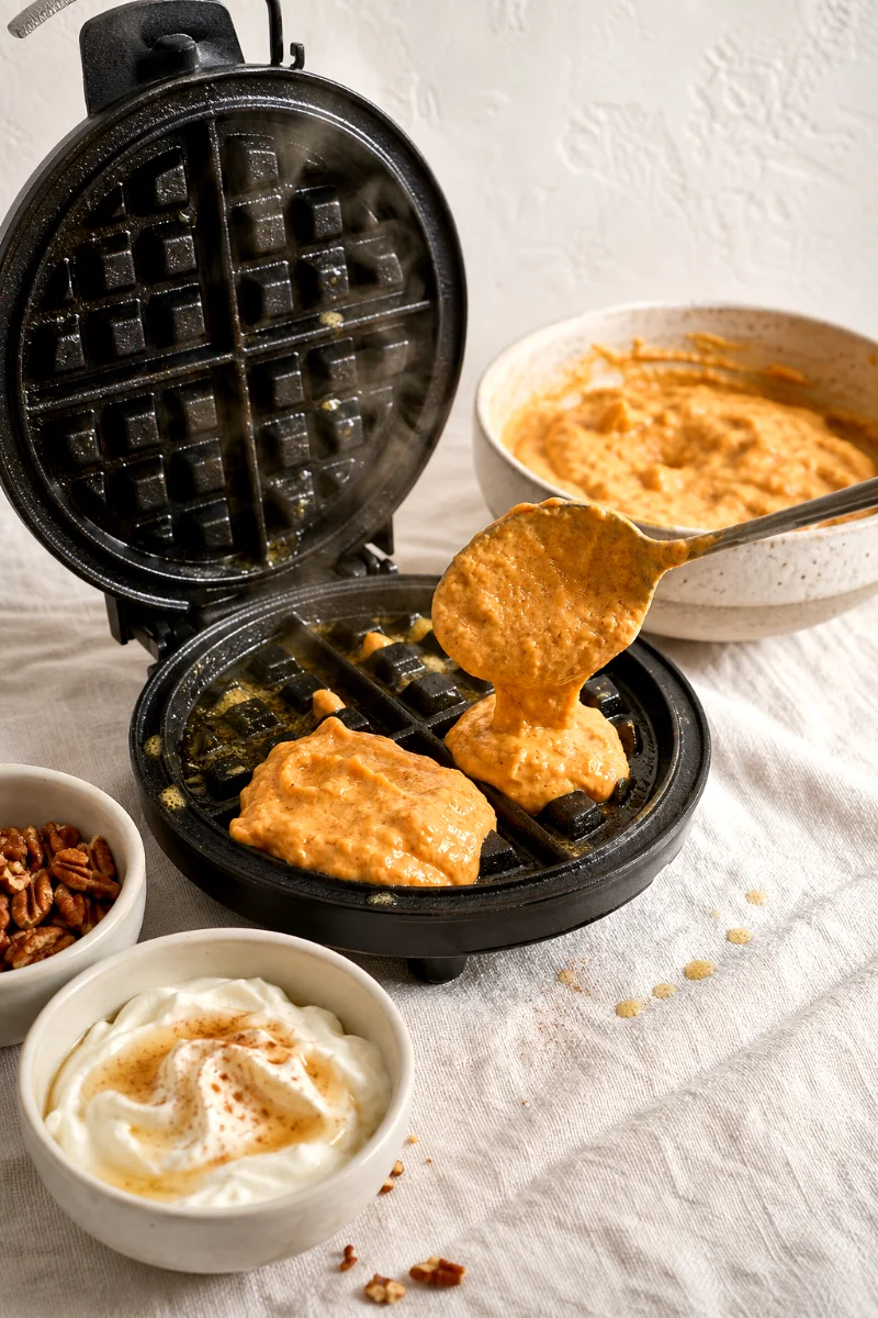 sweet-potato-waffle-batter-cooking-process