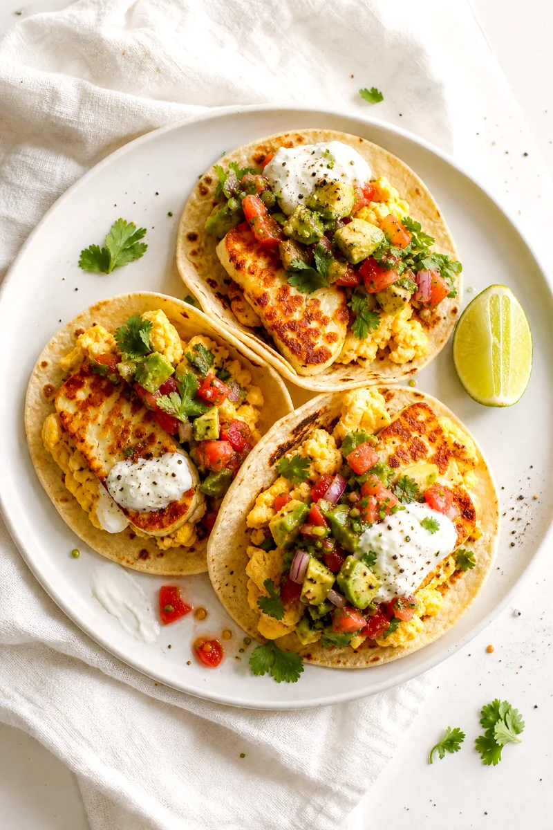 top-down-halloumi-breakfast-tacos