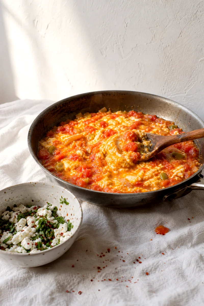 turkish-menemen-eggs-cooking-process