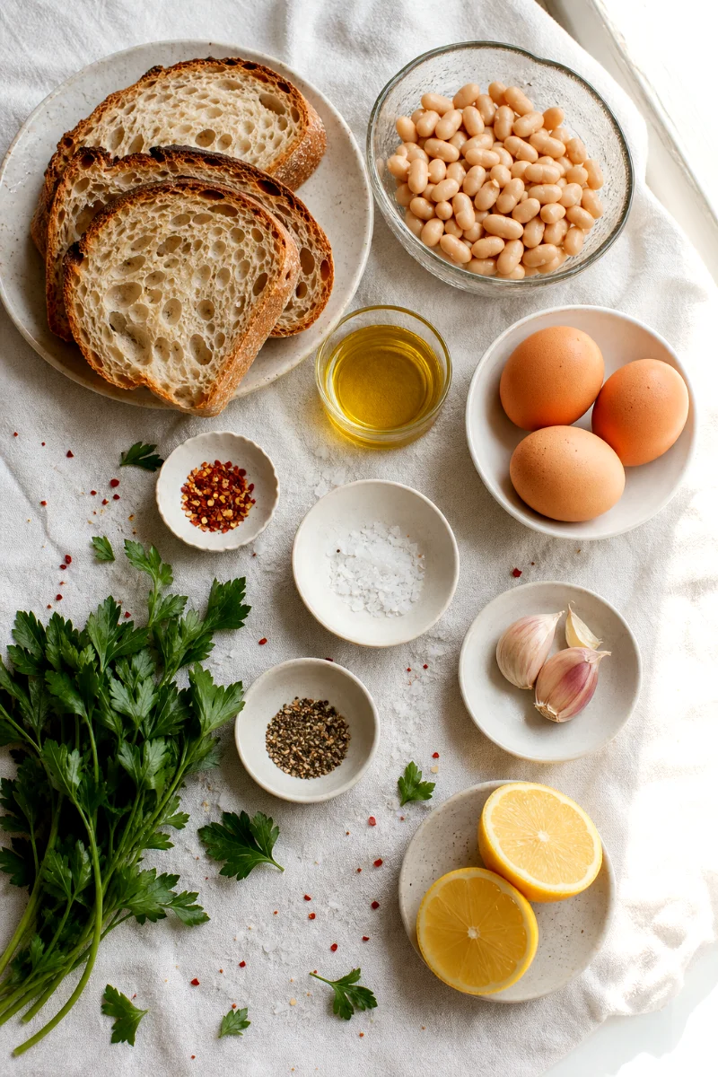 white-bean-toast-ingredients-flat-lay
