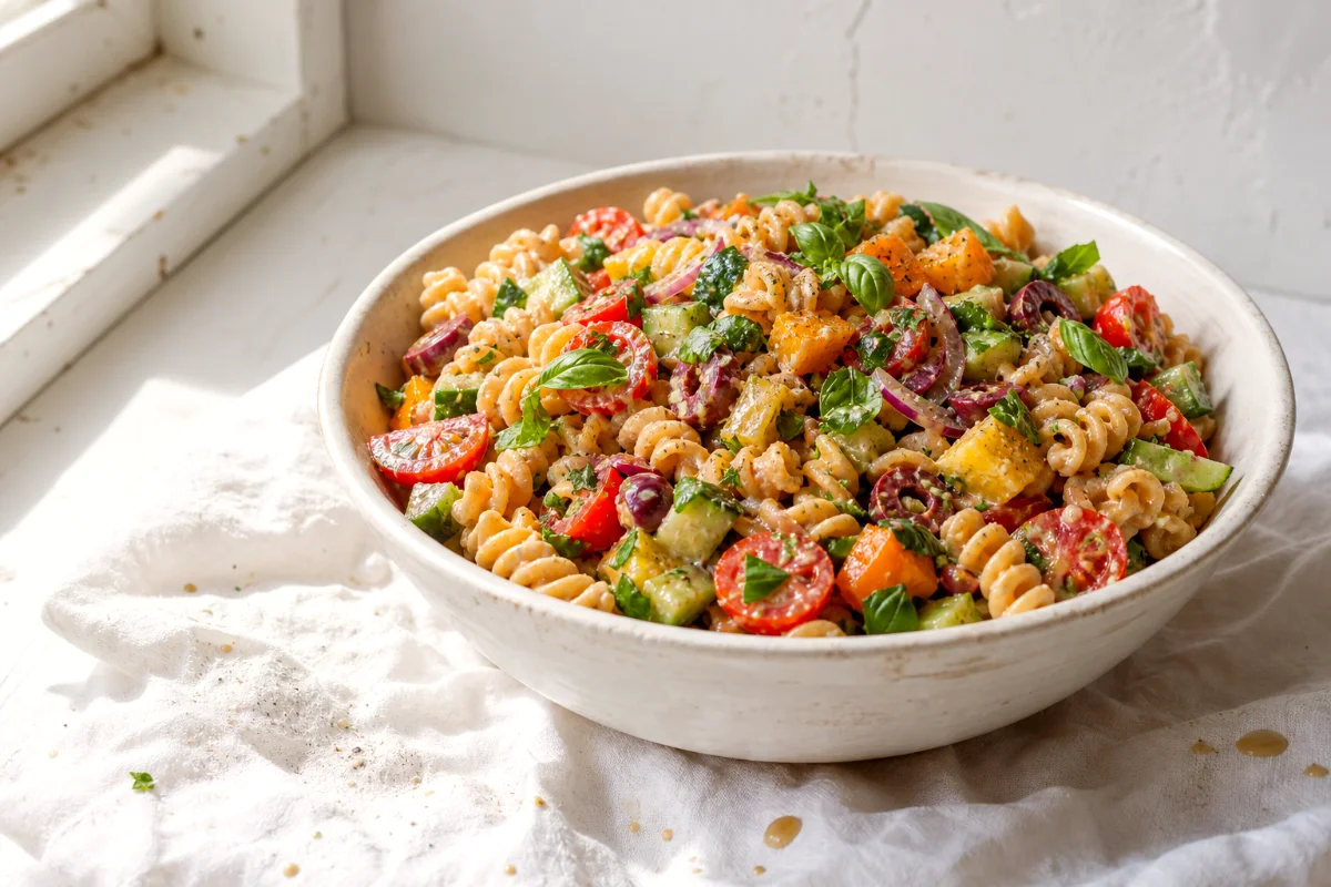 easy-vegan-pasta-salad-tahini-dressing