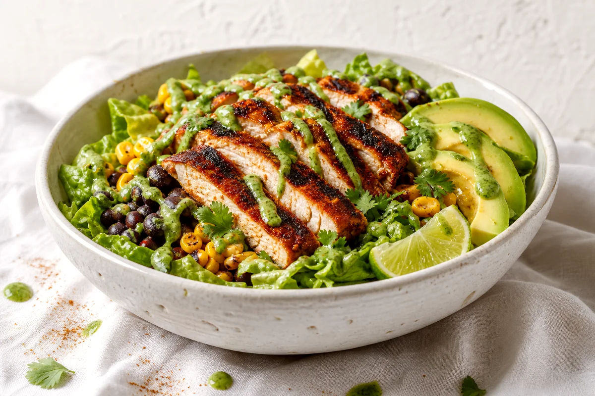 chipotle-lime-chicken-taco-salad-bowl